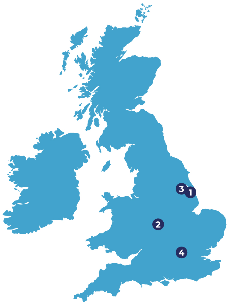 Dry Ice UK Map in light blue