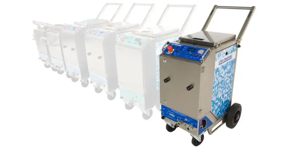 Cryonomic Combi 7 Blaster Range in a line with several set as semi transparent.